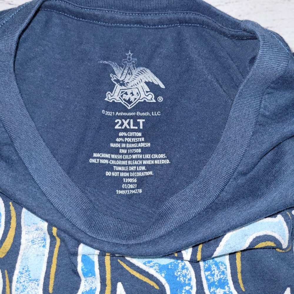 Anheuser-Busch Beer Mens Tee Blue 2XLT - Picture 5 of 6